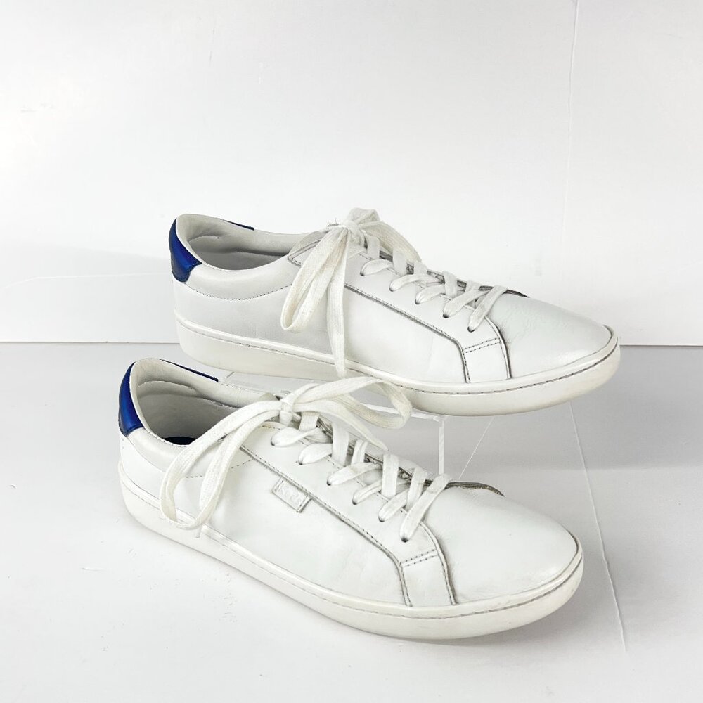 Sz 9 Women- Keds Ace Leather White /‎ Blue, Dream Foam Padding Sneakers